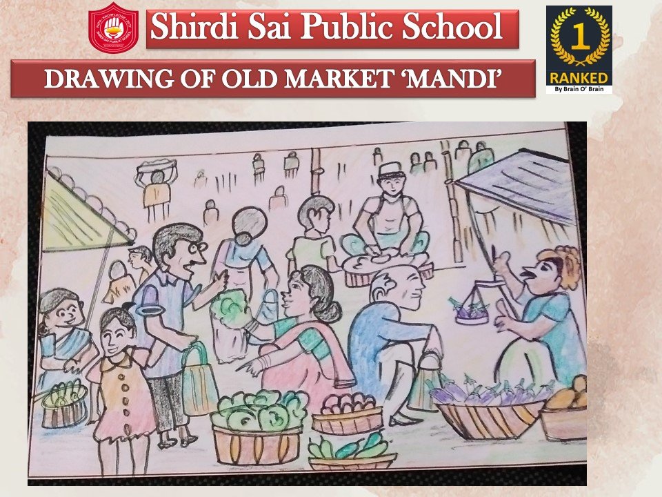 How to draw market in lockdown|village market drawing|Ankita Hue - YouTube