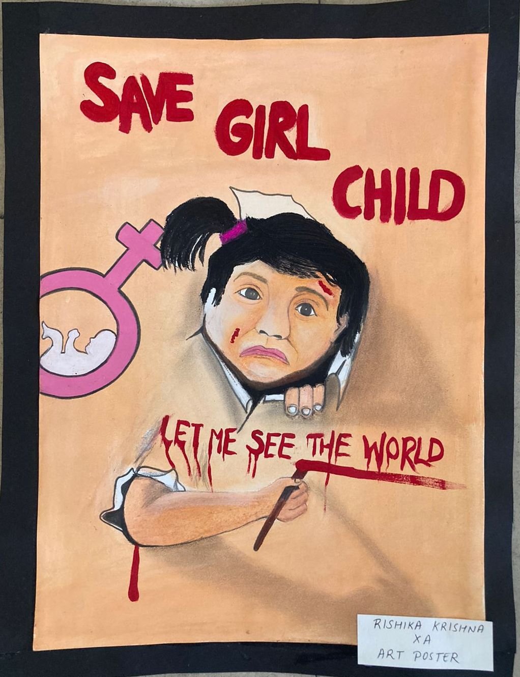 Poster Save Girl Child sle716 (Wall Poster, 13x19 Inches, Matte Paper,  Multicolor)